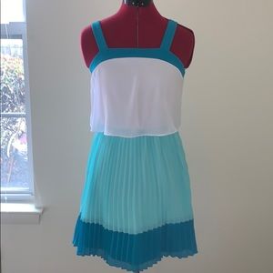 Flowy Aqua pleated dress